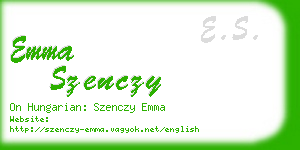 emma szenczy business card